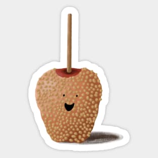 Happy Little Caramel Apple Illustration Sticker